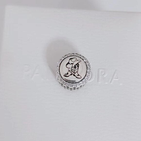 Pandora Texas Cowboy Charm Bead Button S925 Silver Bracelet Pendant with box - Picture 3 of 7